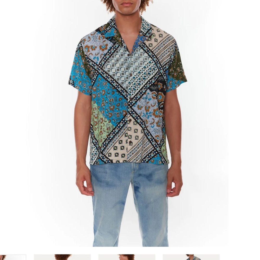 RAGA Arnav Multicolor Patchwork Button Down Men S… - image 6